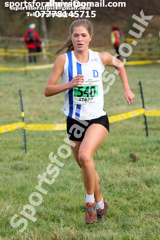 Womens under-17s and under-20s cross country, 2019 North Eastern Cross Country Champs., Alnwick, Northumberland.  Photo: David T. Hewitson/Sports for All Pics